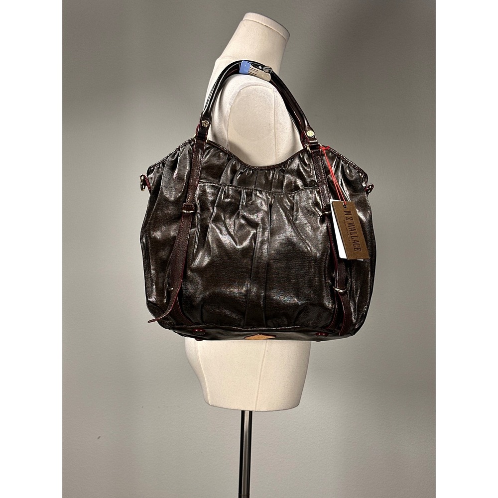 MZ Wallace Bianca Tote Midnight Bronze Washed Twill Brown Y2K Indie Sleaze